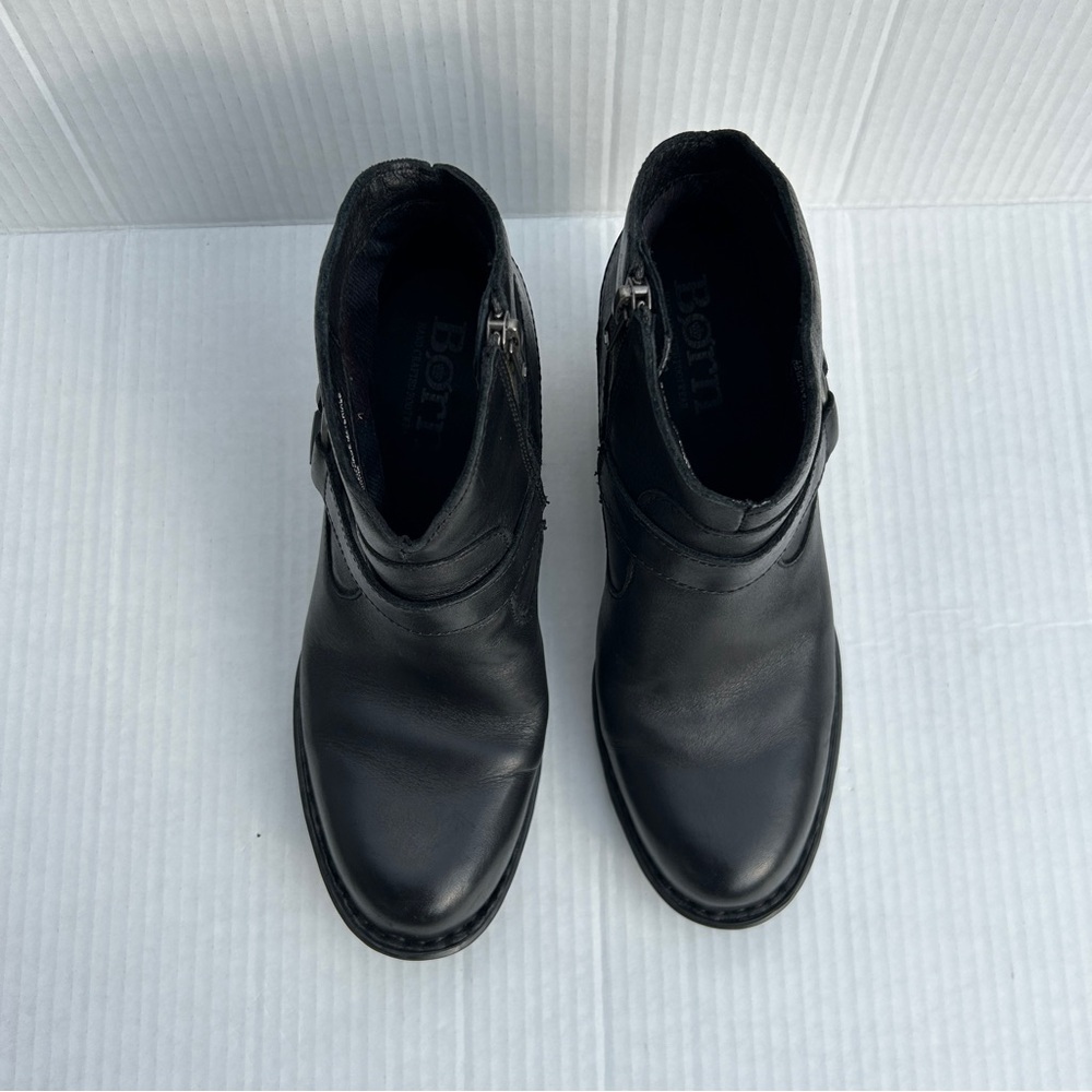 Born Carmel Harness Booties Black Leather Size 7.5 - Picture 6 of 9